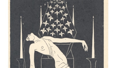 Black and white drawing of a person