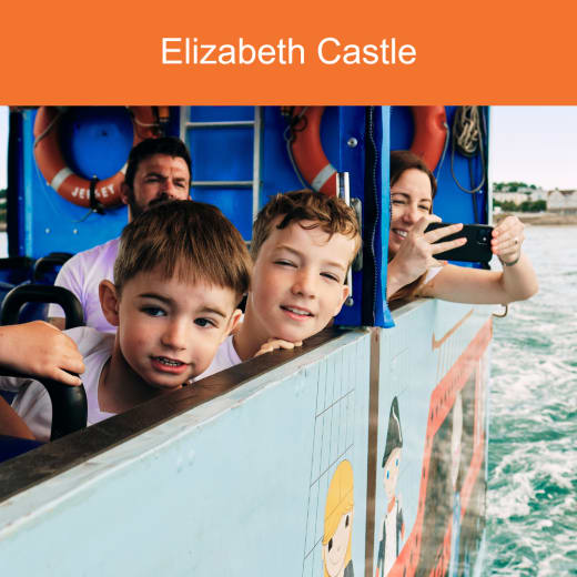 Two children look out from a ferry
