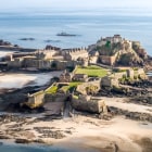 Aerial view of a castle