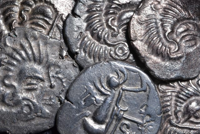 Close up of some Coriosolitae coins