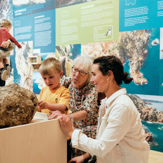 Jersey Museum family explore Geopark exhibit