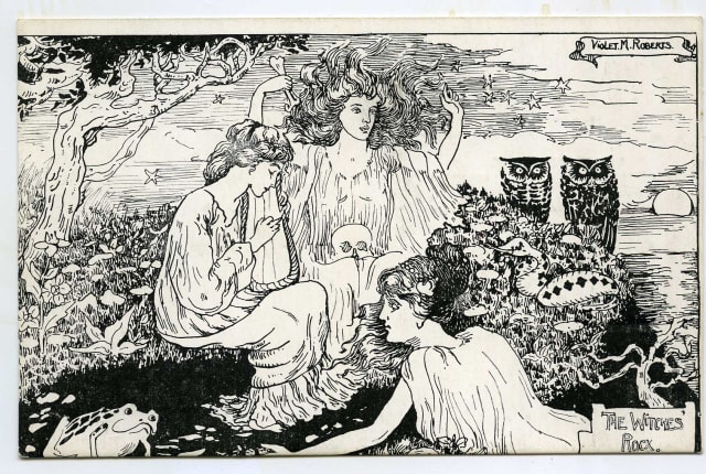 a black and white postcard.