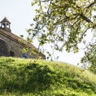 a church on a mound