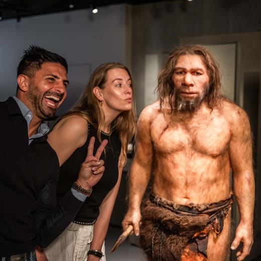 two people and a waxwork
