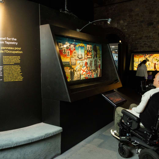 person looks at an exhibit