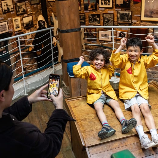 two children pose for a photo
