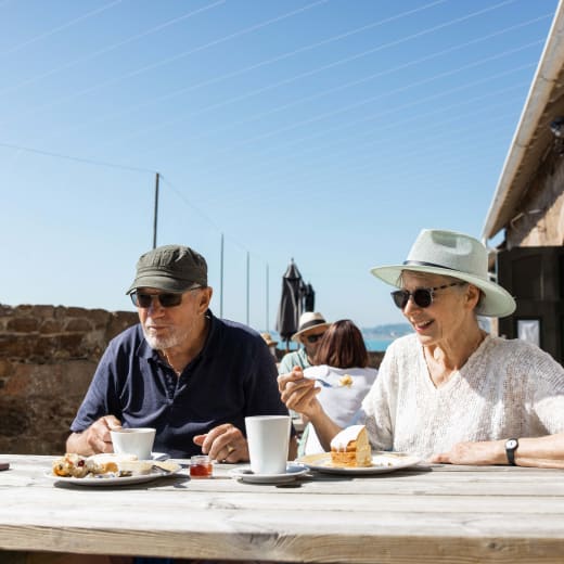 People have tea and cake