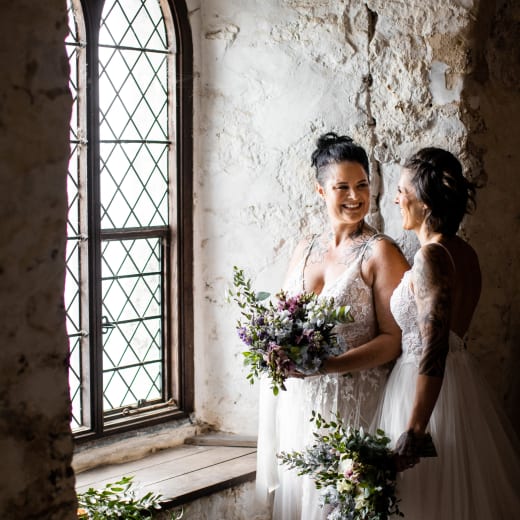 Mont Orgueil Castle brides stand by castle window1