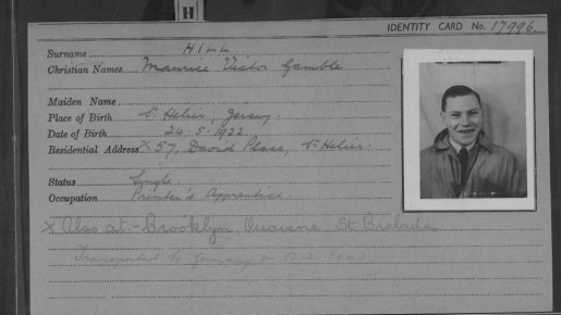 A registration card of a young man