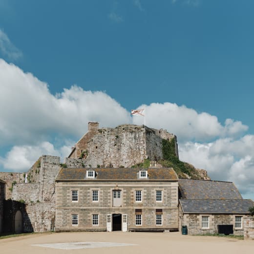 A parade ground at a castle
