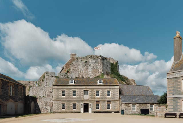 A parade ground at a castle