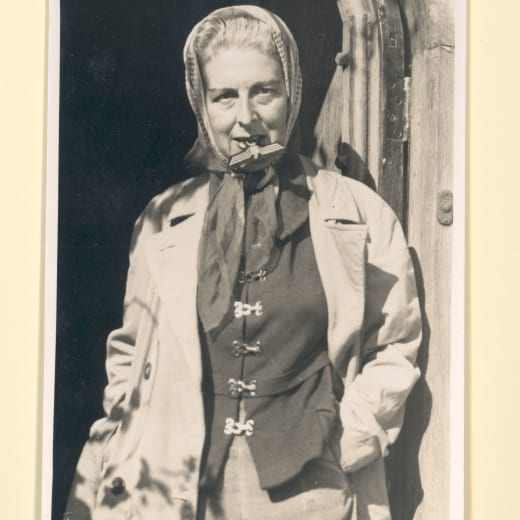 Self portrait (with Nazi badge between her teeth) of Claude Cahun