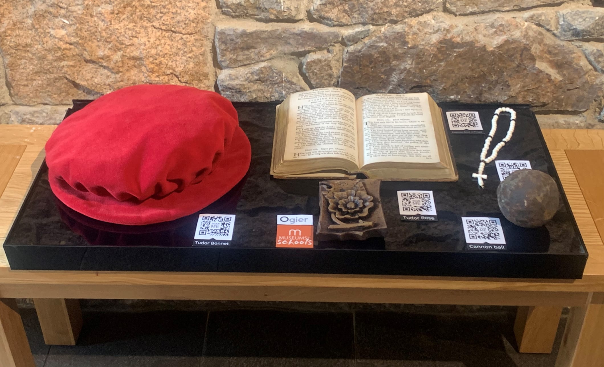 Replica Tudor items for a school learning session