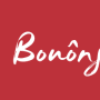 The word Bouônjour written on a red background