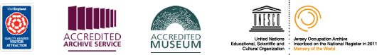 List Of Accreditations Featuring Visit England Visitor Attraction, Accredited Archive Service, Accredited Museum, United Nations Educational Scientific And Cultural Organisation And Jersey Occupation Archive
