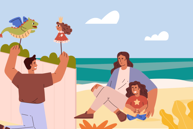 Family on a beach